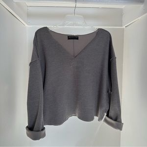 UO small grey sweater material long sleeve wide arms